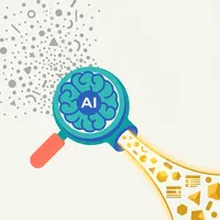 AI magnifying glass filtering signal from noise